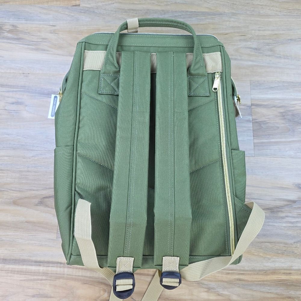 ☔️🔥NWT Olive Wide Opening Padded Laptop Sleeve Travel Backpack - Picture 15 of 15